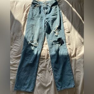 Madewell high-rise wide-leg ripped jeans